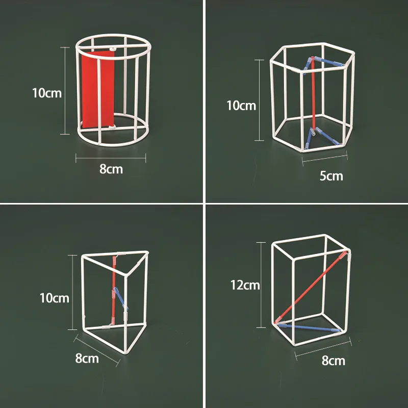Imagem -03 - Geometria Sólida Ensino Modelo Geométrico Ajudas de Ensino Presente Portátil Auxiliar Linha Matemática Auxiliares de Ensino 18 Peças
