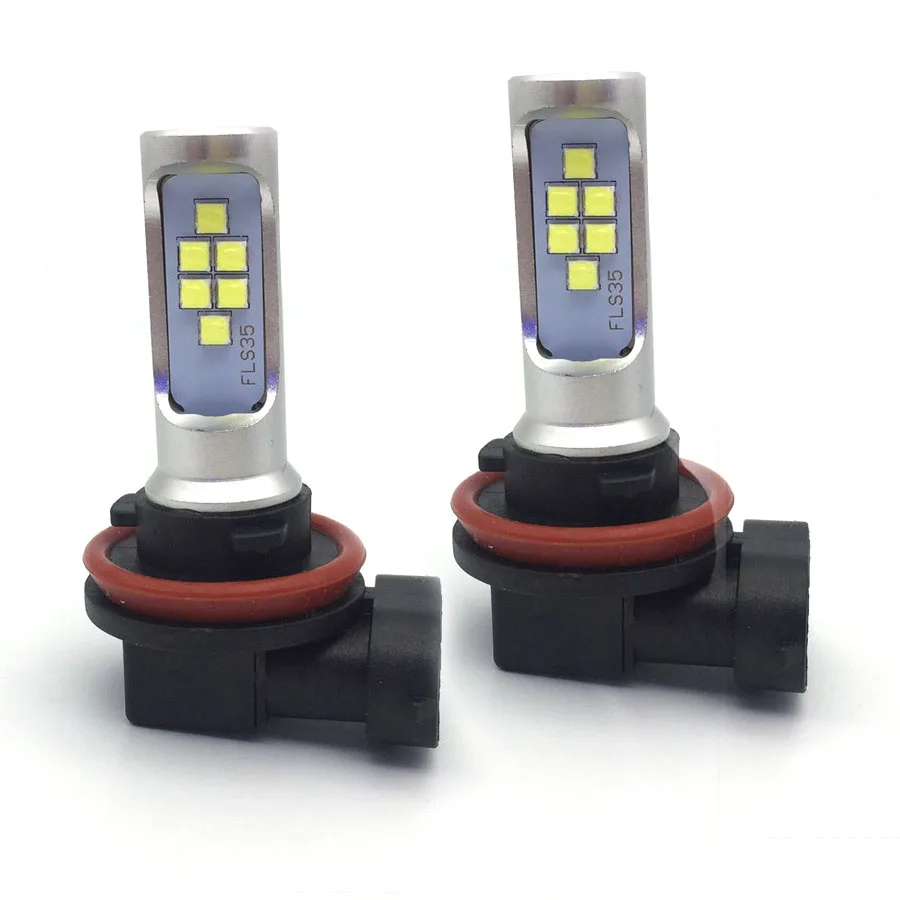 2Pcs H11 H8 Car Fog Light Led Bulb Led Flash Strobe Blinking 1400LM 6000K White 12V 24V  Auto Lamp Bulbs