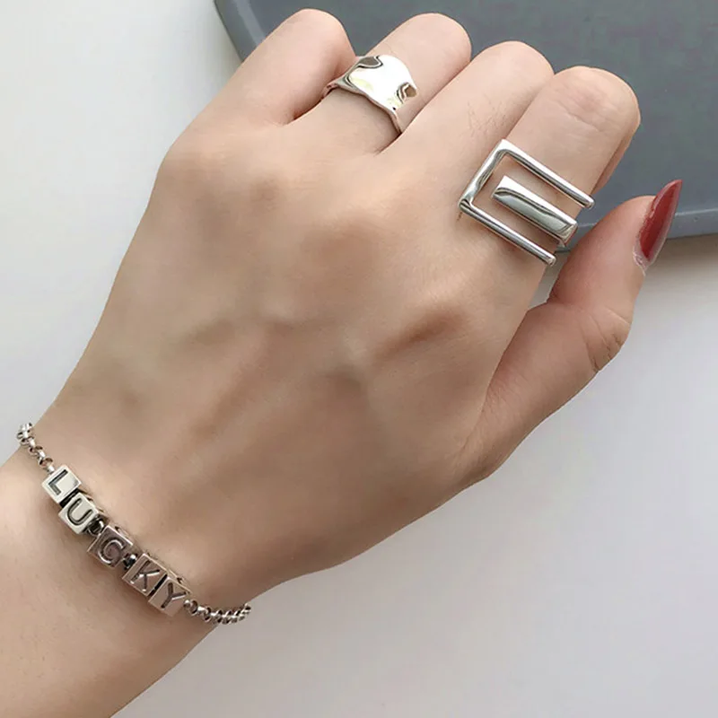 Anillos minimalistas de Plata de Ley 925 para mujer, joyería elegante chapada en oro, a la moda, creativa, Francia, regalos de novia