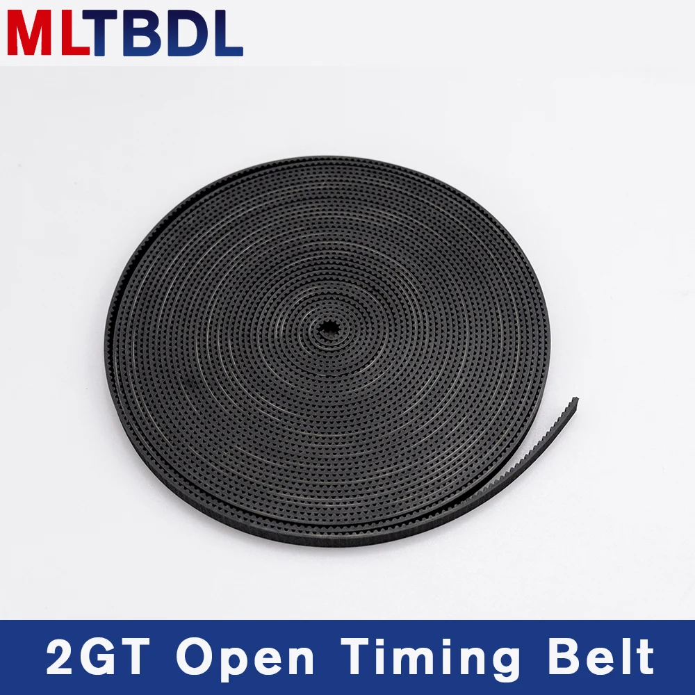 2/5meter GT2-6mm Open Timing Belt Width 6mm 10mm Rubber Material Pitch2mm black 2GT synchronous Belt For Reprap 3D Printer Parts