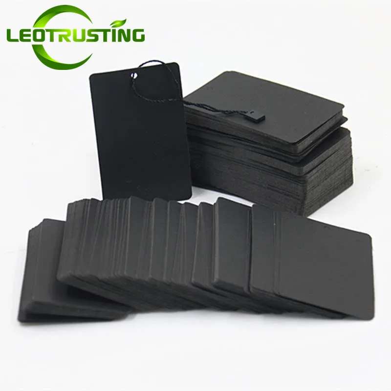 100pcs 350gsm Black Paper Creative Blank Tags DIY Cardboard Handmade Party Birthday Wedding Christmas Gifts Flowers Box Labels