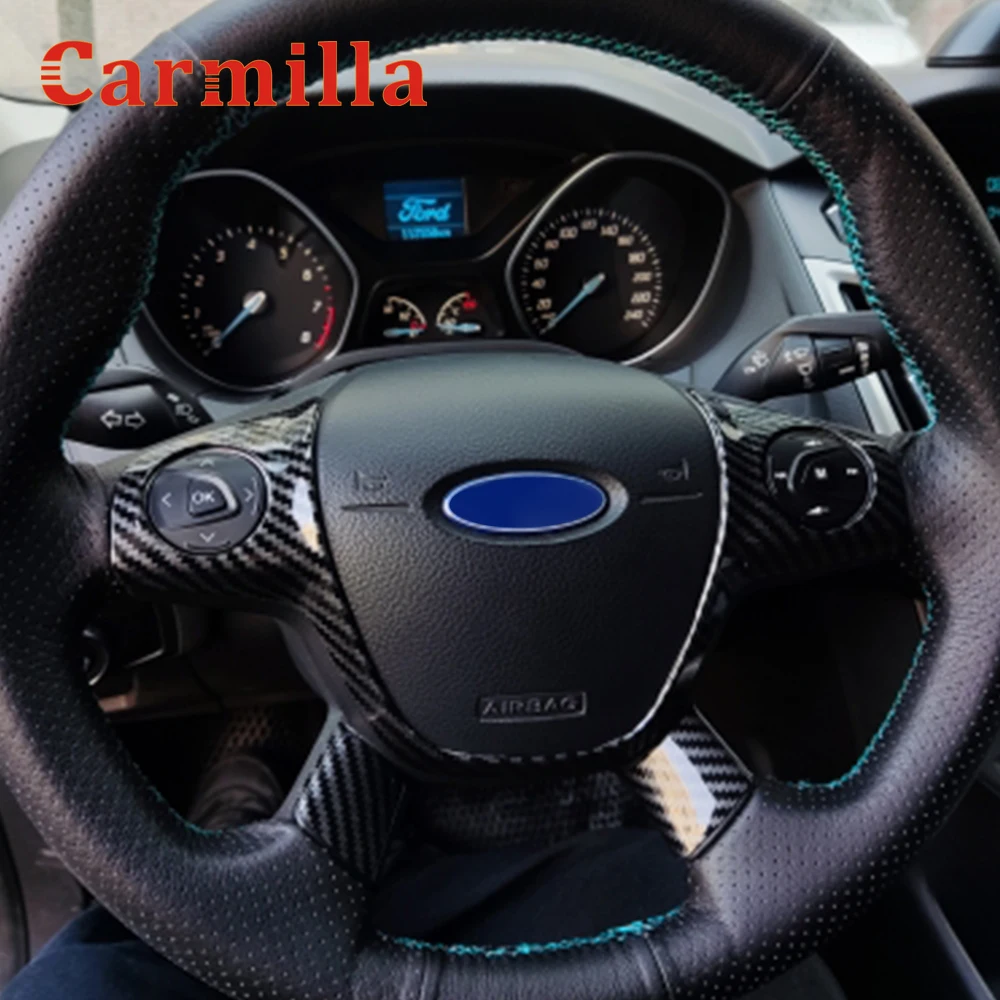 Car Steering Wheel Panel Decoration Cover Trim Sticker for Ford Kuga Escape 2013-2015 Focus 3 MK3 2012-2014 C-Max 2011-2017