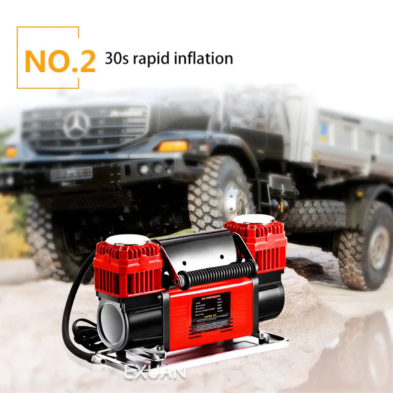 Household Commercial Car Air Pumps 60 Two Cylinder Air Compressor Vehicle Car Inflators Off Road High Pressure Tire Inflators