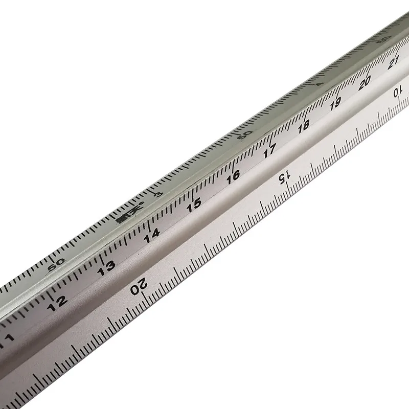 30cm Aluminium Metal Triangle Scale Architect Engineer Technical Ruler Drawing tools Measuring ruler Teaching Equipment