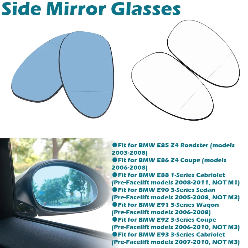 

Fit For BMW E90 Mirror Heater Anti-fog Side Mirror Glass Rearview Mirror For BMW E90 E91 E92 E93 M3 Style E80 E81 E87