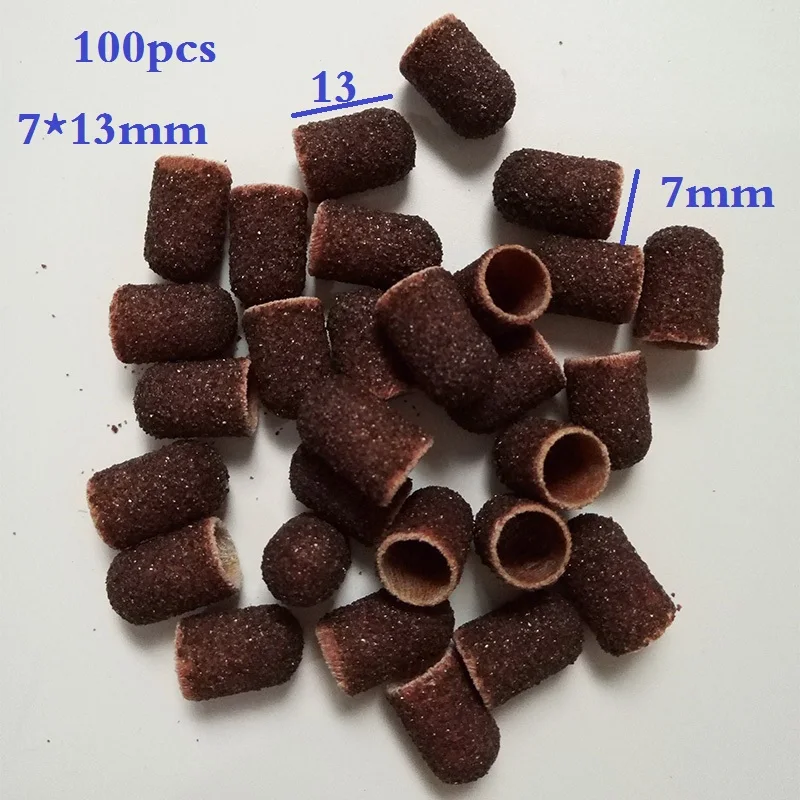 

100 шт./лот #80120180 7*13 мм Насадка для шлифовального блока инструмент для маникюра пилка для ногтей дрель полировка аксессуары песоч-7