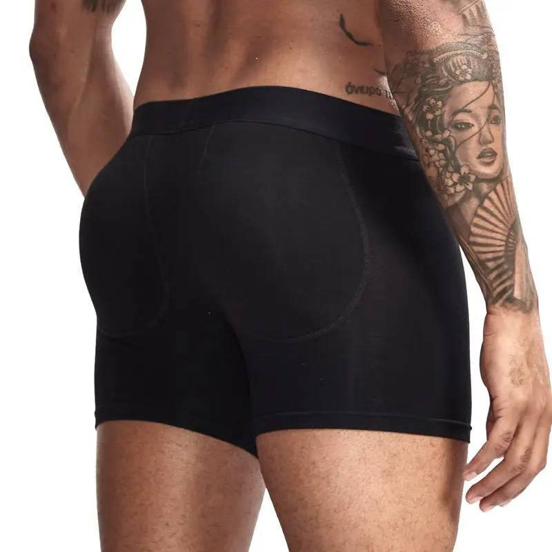 JOCKMAIL – Boxer rembourré pour hommes, sous-vêtement Sexy rehausseur de fesses, rehausseur des hanches, Push Up, bonnet, caleçon à poche bombée, short respirant