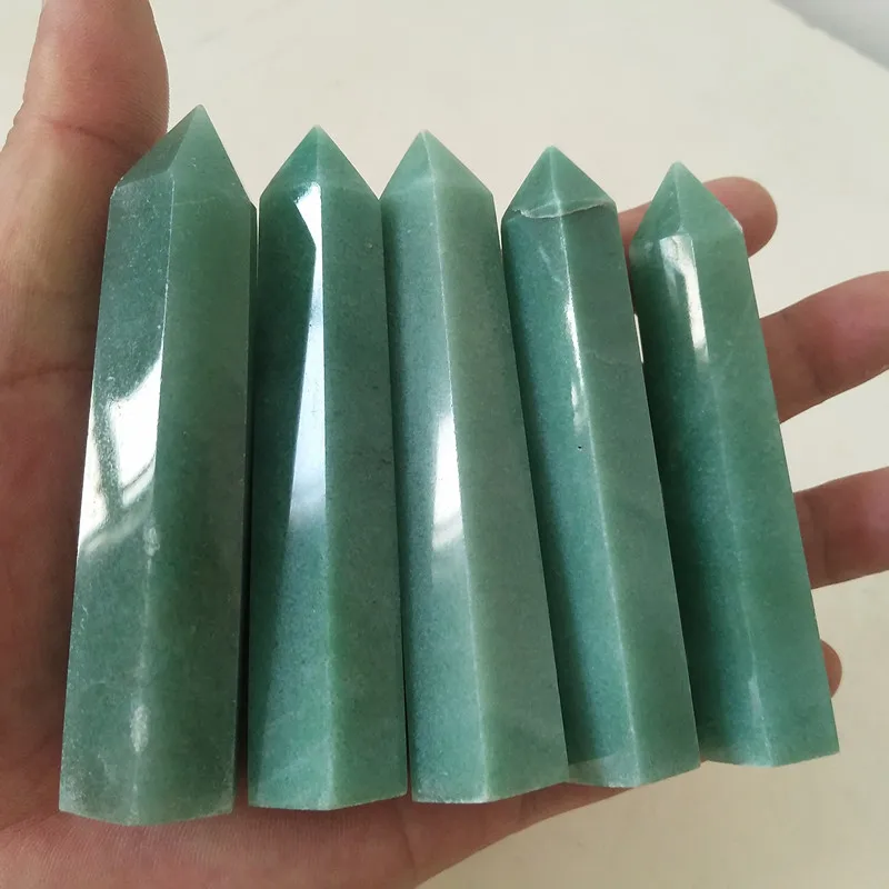 Natural Gerrn Aventurine Crystal Tower Wand Point Gemstones Home Room Decoration feng shui Chakra Healing Stones