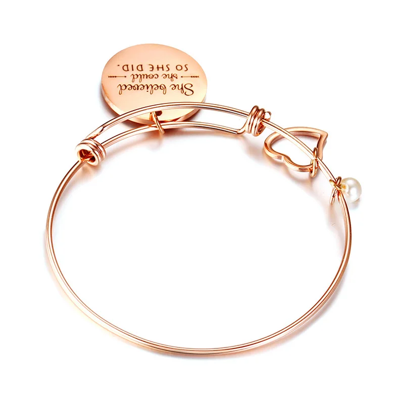 Attractive Encouragement Titanium steel Bangle Bracelet 