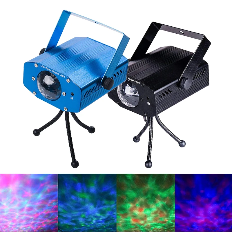 

7 Colors Stage Light Water Wave Ripples Effect Remote Control RGB LED Laser Projector Night Light Disco Dj Wedding Party Lights