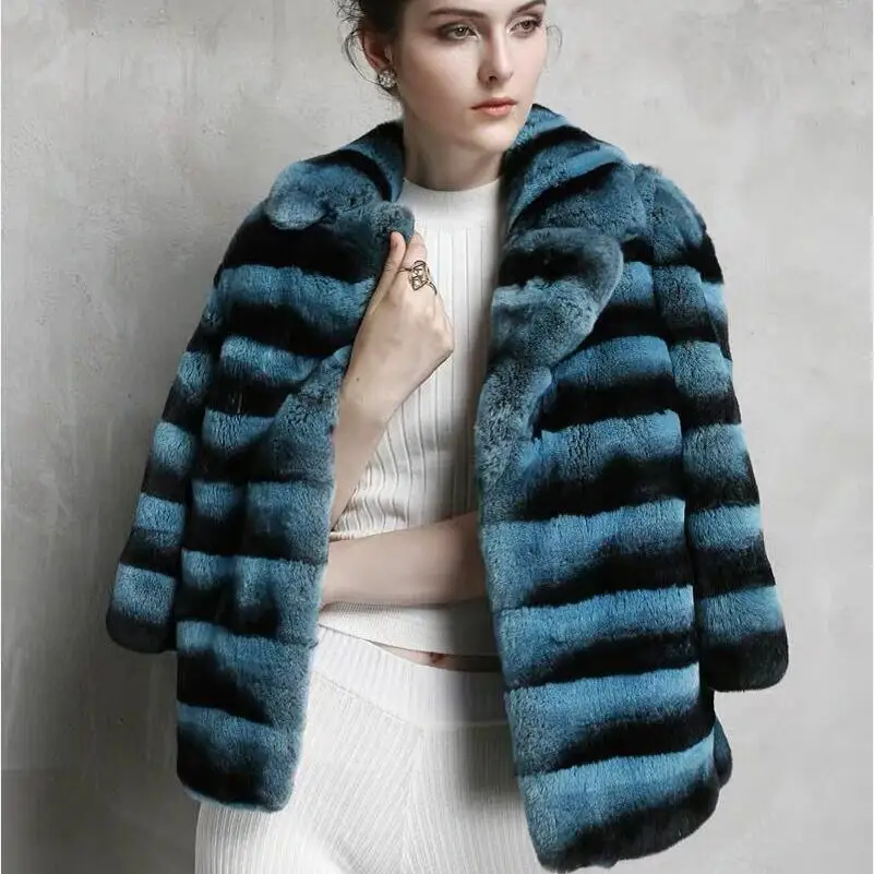 Women's Natural Rex Rabbit Fur Jacket, Real Rex Rabbit Fur Lapel Short Jacket, Warm Fashion Casual European Women's Stre