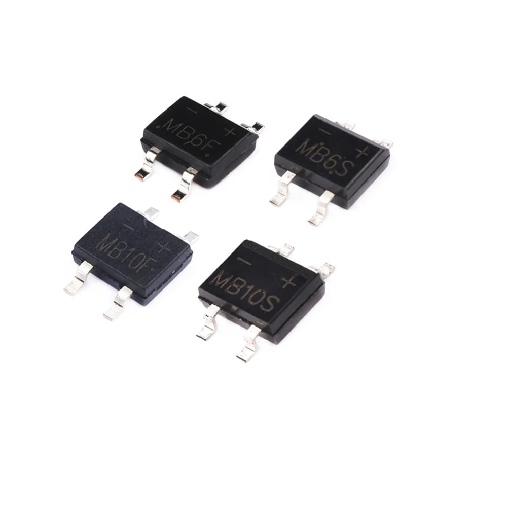 Rectificador de diodo monofásico, puente SOP-4 SMD, amplificador IC Original, Chipset bueno, MB6S, MB6F, MB8S, MB10S, MB10F, MB-F, 50 unidades por