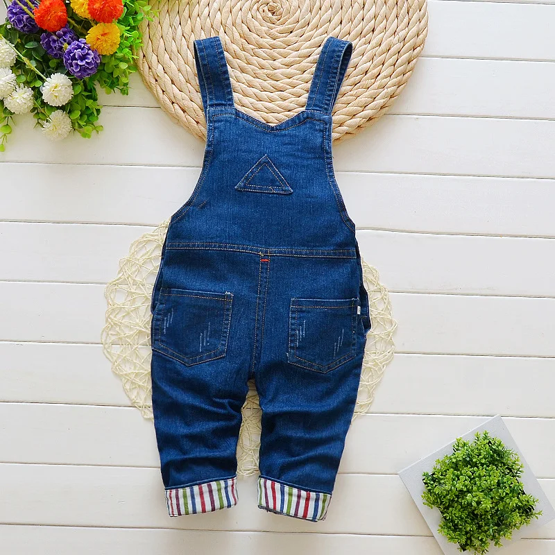 DIIMUU Toddler Baby Overalls Rompers Kids Girls Boys Casual Pant Solid Color Dungarees Fashion Children Long Trousers 1-4 Y