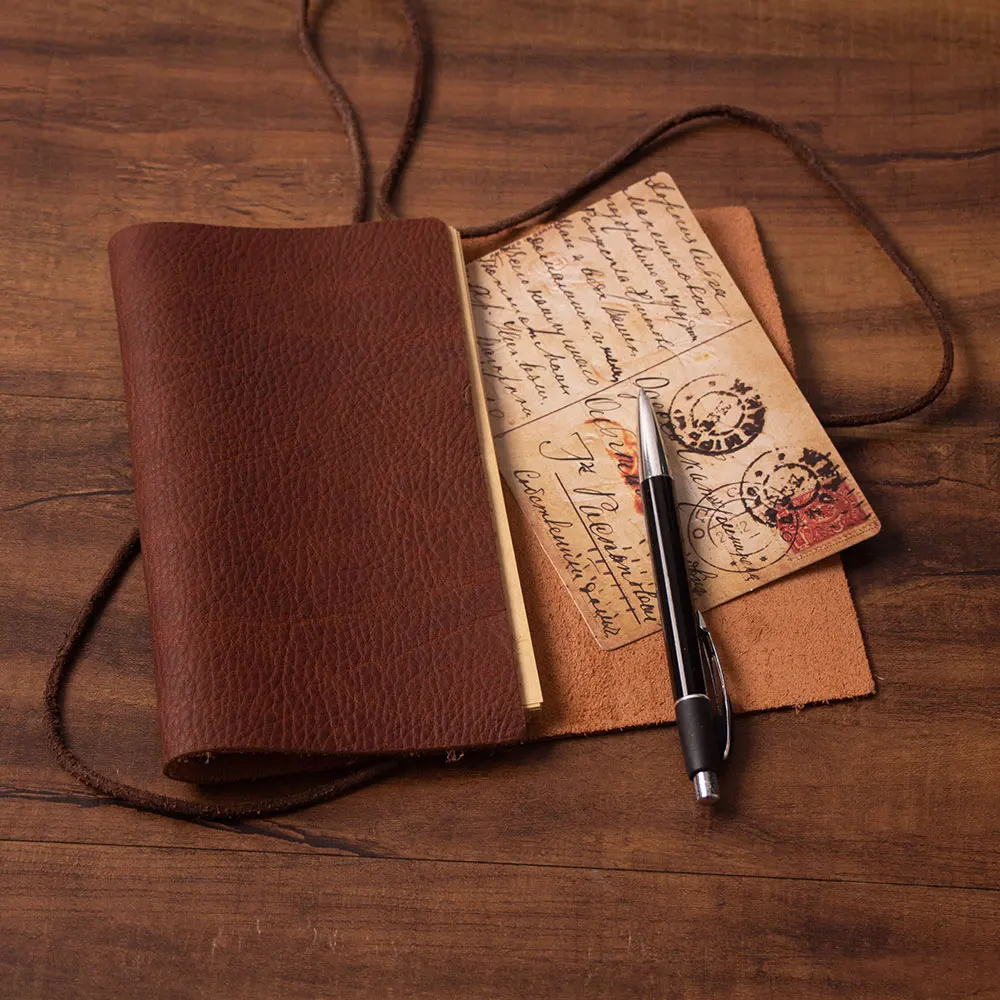 100% Genuine Leather Notebook Planner Book Cover Korea stationery leather notepad diary Original Journal Drawing Sketchbook