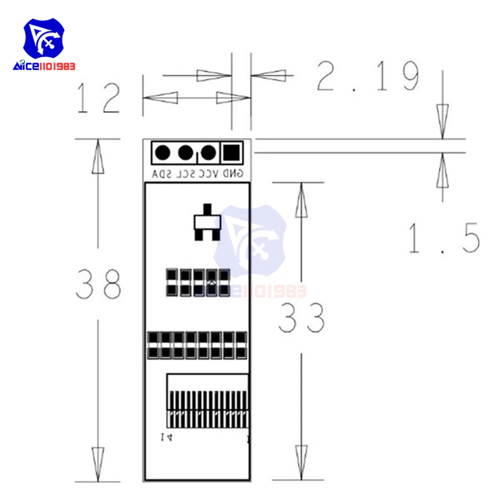 Diymore-Módulo de pantalla LCD OLED de 0,91 pulgadas, 128x32, 4 pines, controlador SSD1306, interfaz IIC I2C para Arduino Raspberry PI
