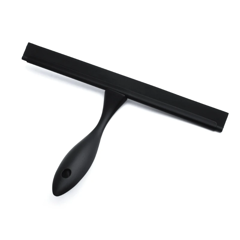 Q1JB Shower Squeegee Stainless Steel Matte Black Squeegee for Bathroom Doors Mirrors Tiles Car Windows with Hook Wiper Cleaner