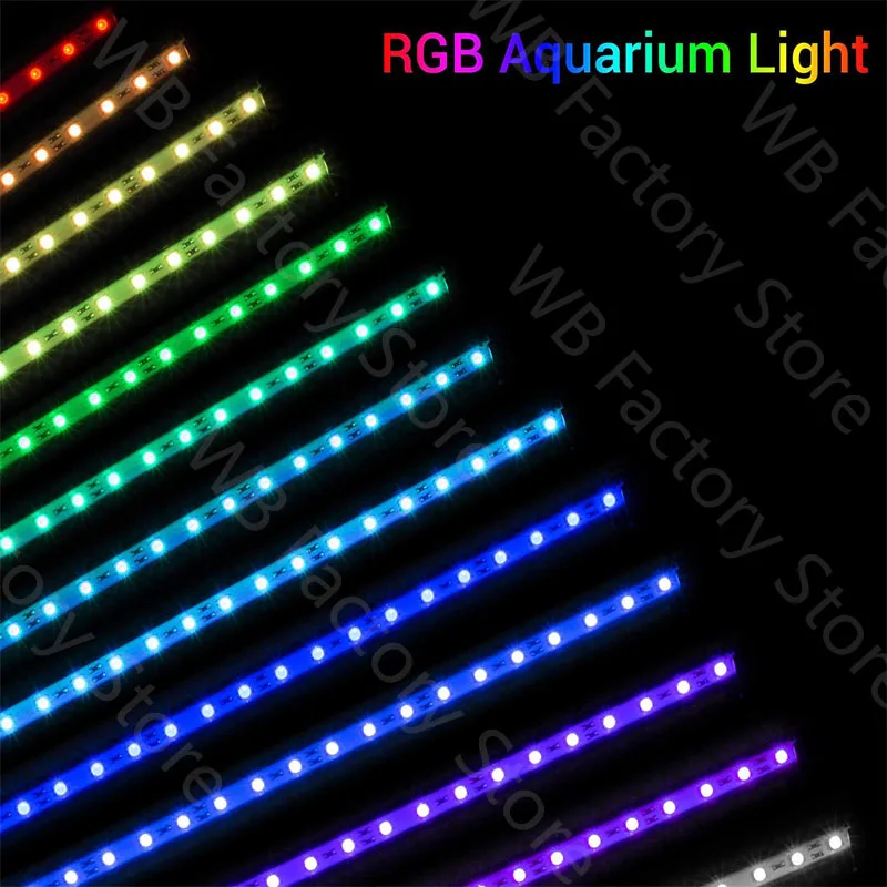 Aquarium Light Timer LED Waterproof Fish Tank Light Underwater Fish Lamp Aquariums Decor Lighting Plant Lamp 18-54CM 100-240V