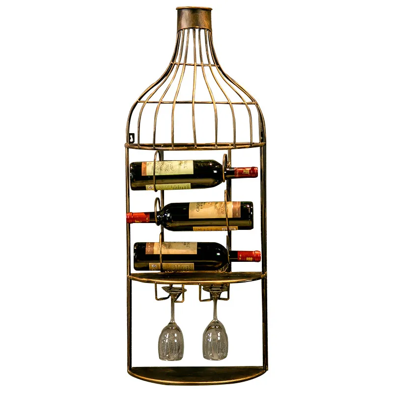 

Cy Retro Industrial Style Bar Decoration Iron Wine Rack Creative Wine Cabinet Wine Glass Holder Upside down