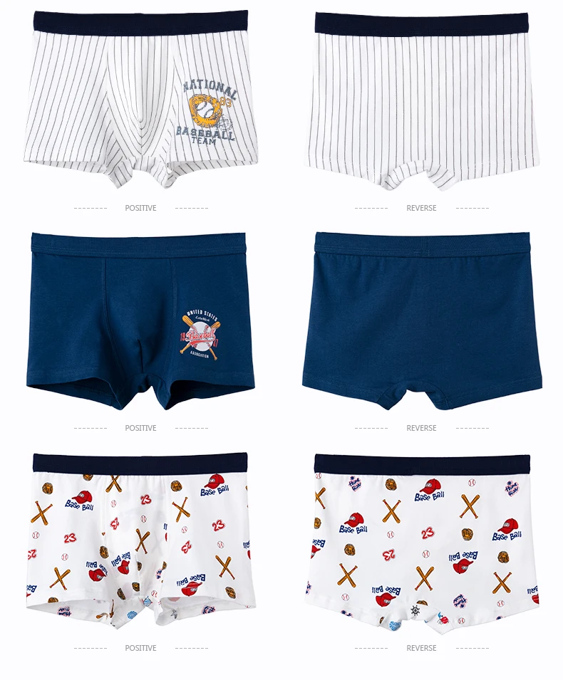 3Pcs Hohe Qualität Jungen Unterwäsche Cartoon Bären Shorts Weiche Baumwolle Unterhose Kinder Teenager Gestreiften Höschen Für Kinder 4-15Y – Detail 15