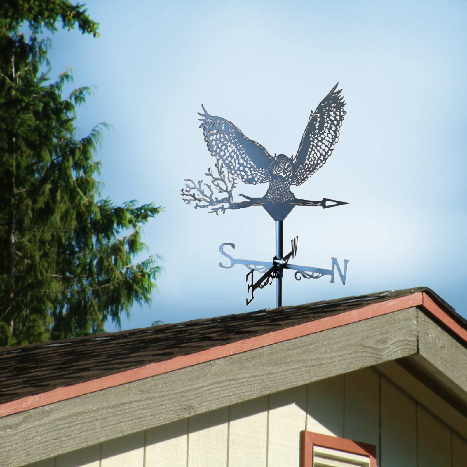 Żelazne rzemiosło zwierząt wiatraki Weathervane wiatr wskaźnik Ornament montowane na dachu pogoda Vane Farm scena ogród stawka Art