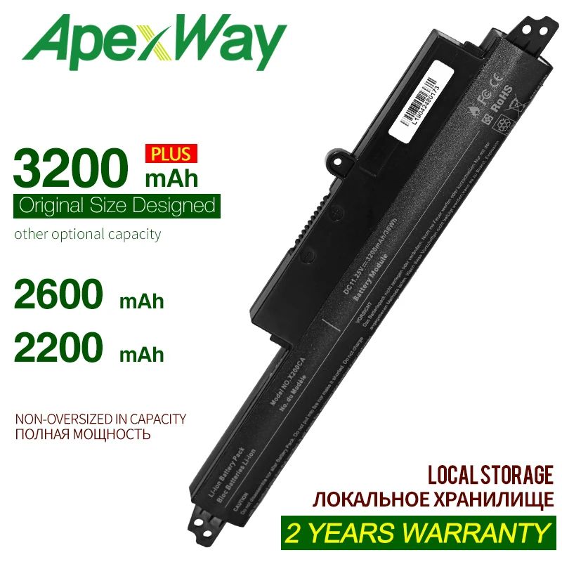 ApexWay 11,1 V batería del ordenador portátil para ASUS X200CA X200MA X200M X200LA A31LM9H A31LMH2 A31N1302 A31N1302  para VivoB