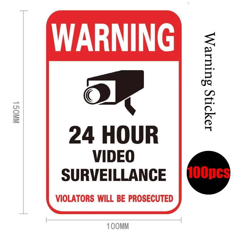 10pcs/Pack Waterproof CCTV Video Surveillance Camera Alarm Warning Signs Door Window Decal Sticker For Dummy Camera Accessories