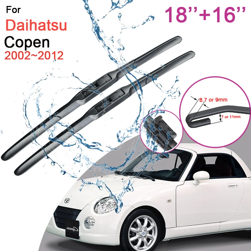 

Car Front Windshield Wiper Blades for Daihatsu Copen L880 2002 2003 2004~2012 Frameless Silent Rubber Snow Scraping Accessories