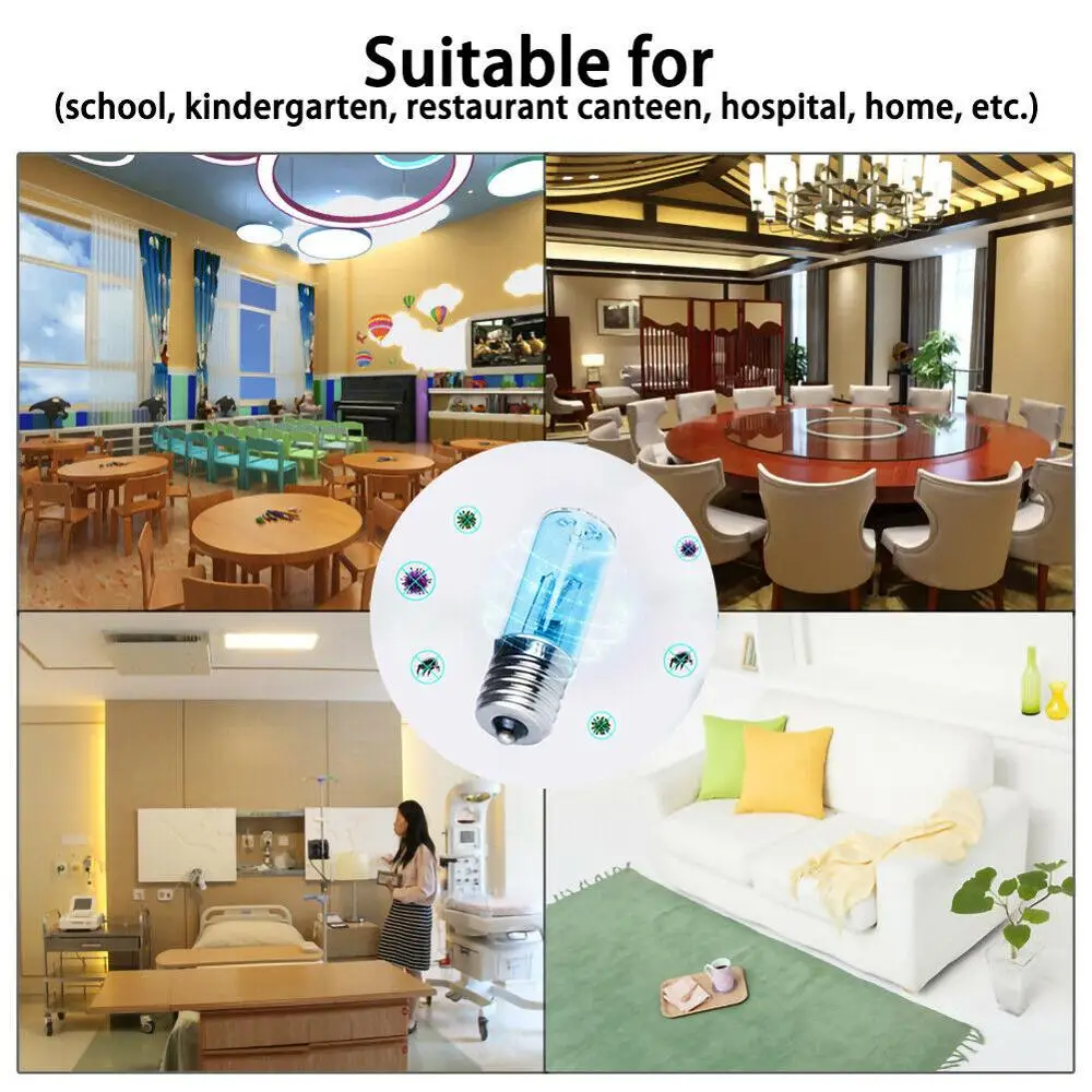 Picture 5: DC 10V 3W E17 Screw UVC Ultraviolet Germicidal Lamp Disinfection Sterilizer UV Light Bulbs Kill Mites Quartz Tube Ozone
