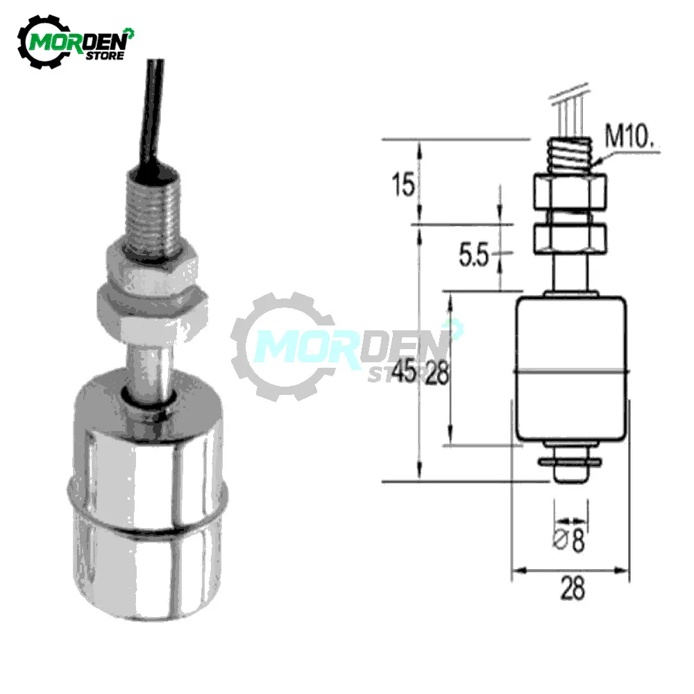 Imagem -05 - Interruptor Flutuante de 45 mm Resistente a Altas Temperaturas Torre de Água Líquida Sensor de Controle de Nível Automático Aço Inoxidável