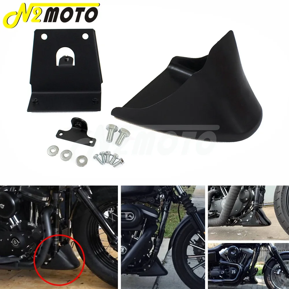 Air Dam Chin Fairing Mudguard Bottom Front Spoiler Cover For Harley XL883 XL883L XL1200C XL1200N XL1200X Sportster Low Custom