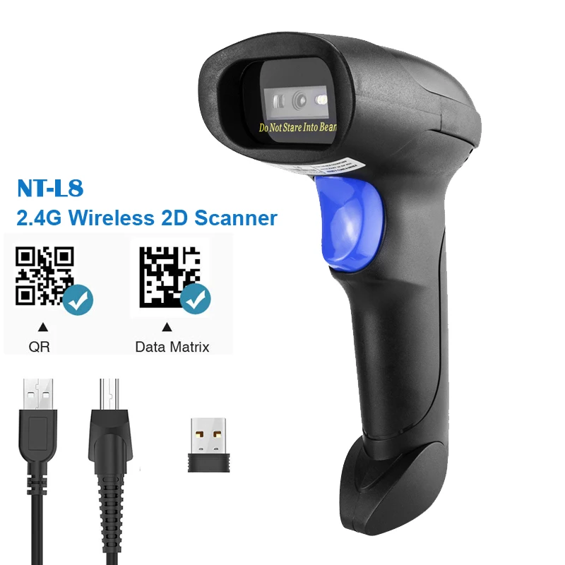 NETUM L8 draadloze 2D-barcodescanner en L5 bekabelde 1D/2D QR-barcodelezer PDF417 voor inventaris POS-terminal
