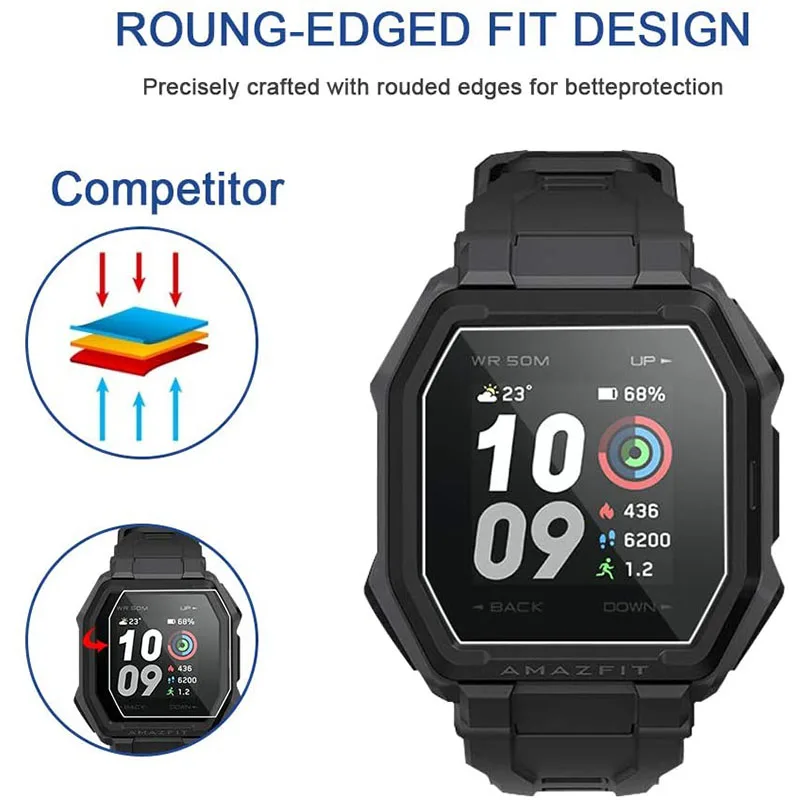 Película a prueba de explosiones para reloj inteligente Huami AMAZFIT Ares, Protector de pantalla de cobertura completa HD suave, no incluye cubierta de vidrio, 3 piezas
