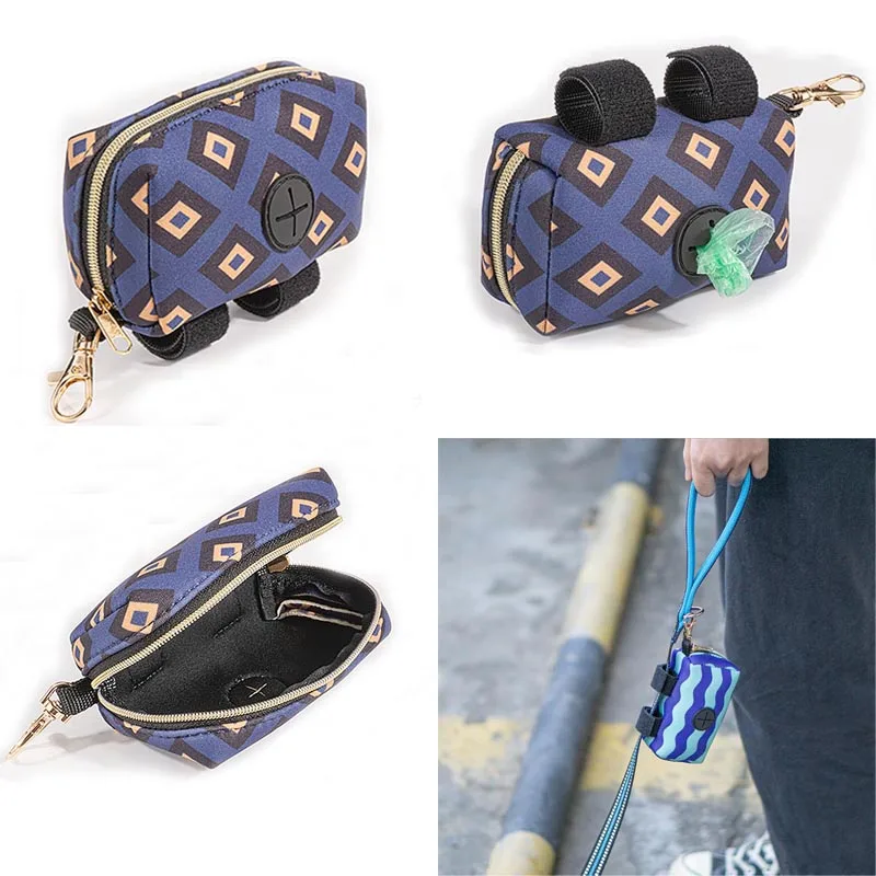 Portable Pet Dog Waste Bags Dispenser Pet Waste Bag Holder Leash Accessories Outdoor Walking Pet Supplies Green Purple Red Blue