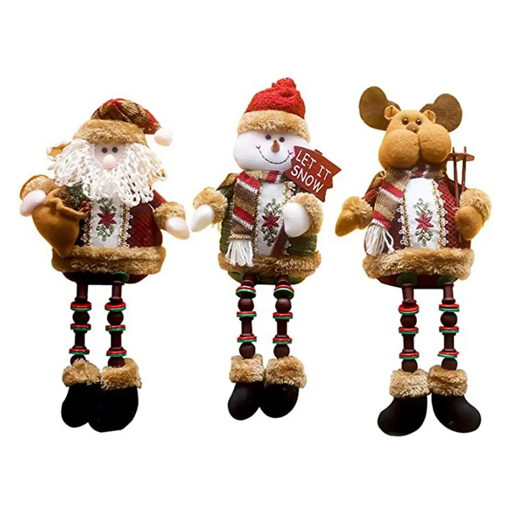 

Christmas Sitting Doll Plush Toy Decoration Childrent Gift Flannel Bright Colors Unique Design Doll