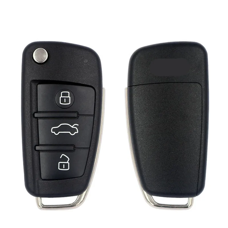 3 Buttons Uncut Blank Auto Car key Case Fob Repalcement Folding Car Key Shell For Audi A3 Q3