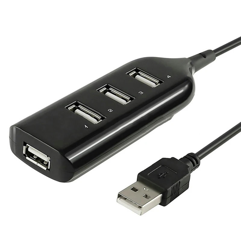 1pc High Speed 480Mbps 4 Port USB 2.0 Hub USB Splitter Adapter Port For Laptop PC Computer Peripherals Accessories