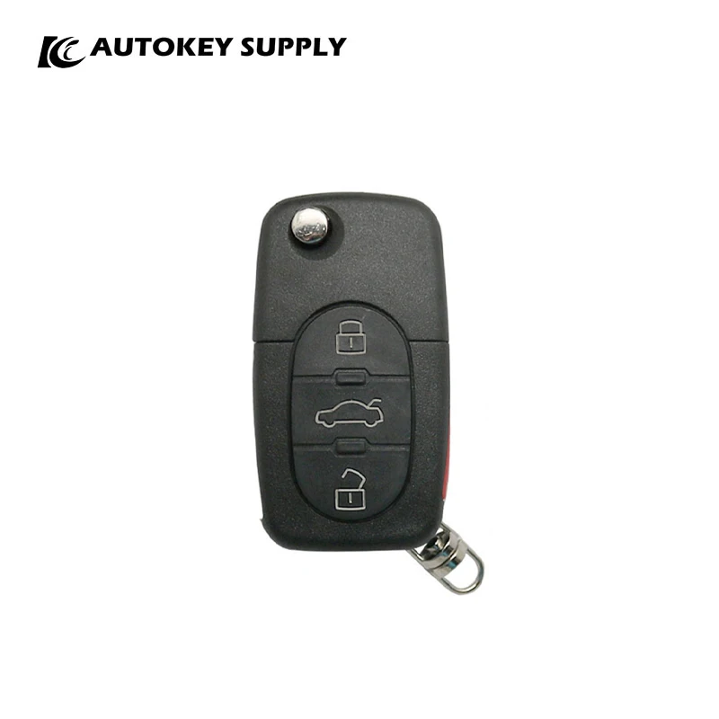 

For Vw 3+1 Buttons Remote Flip Key Shell With Small Battery Holder Autokeysupply AKVWF125