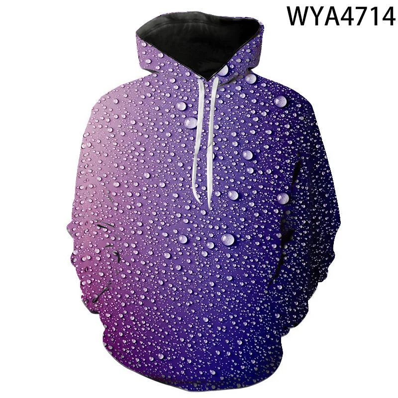 New Sweatshirts Water Droplets Pullover 3D Printed Fashion Men Women Children Hoodies Streetwear Boy Girl Kids Cool Casual Tops