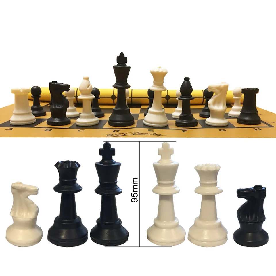 

Высококачественный Шахматный набор King Высота 95 мм шахматная игра из искусственной кожи волоконная шахматная доска светильник Chessman International Chess BSTFAMLY I104