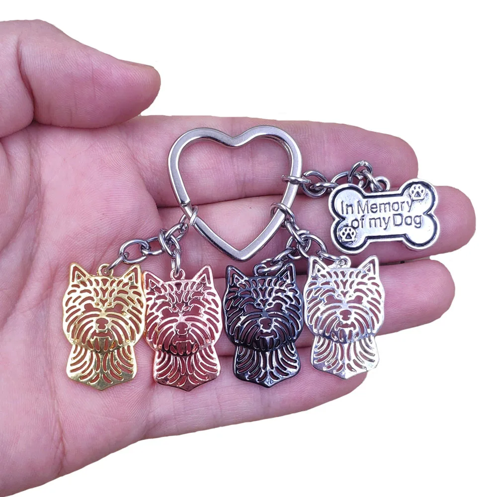 Norwich Terrier Hollow Out Dog Animal Cute Gold Silver Plated Keychain For Bag Car Girls Boys Women Men  Jewelry K204