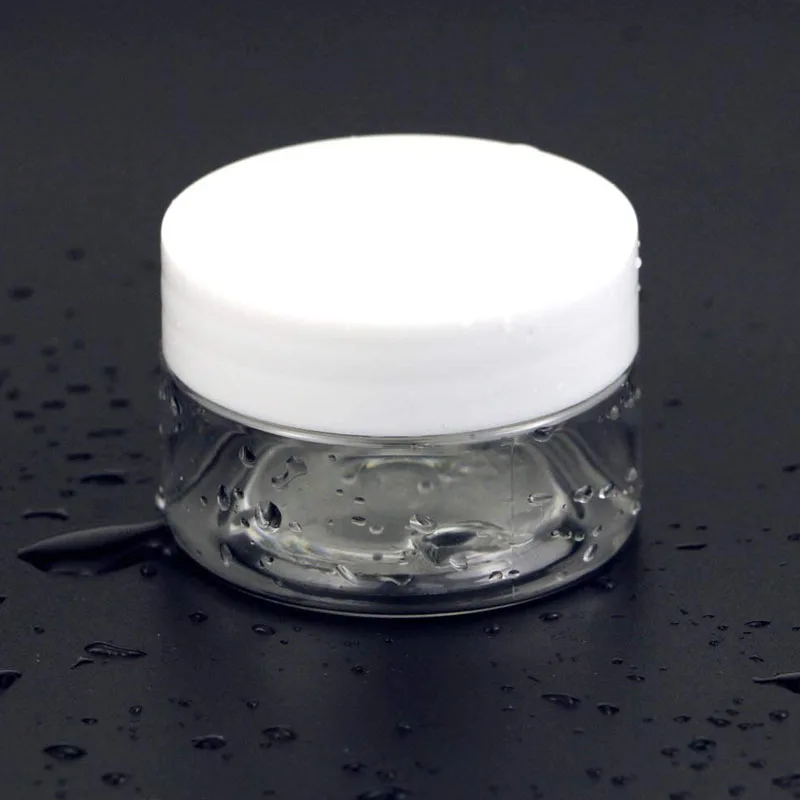 10pcs 2g 3g 5g 10g 15g 20g Plastic Cosmetic Empty Jars White Lids Clear Pots Bottles Eyeshadow Makeup Cream Lip Balm Containers