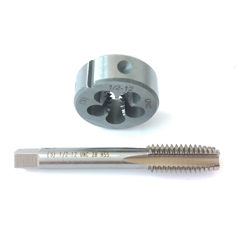 1PC 1/2-12 Tap + 1PC 1/2-12 Die UNC British US wykonane z prawej strony Taper Tap i matryce narzędzia ręczne