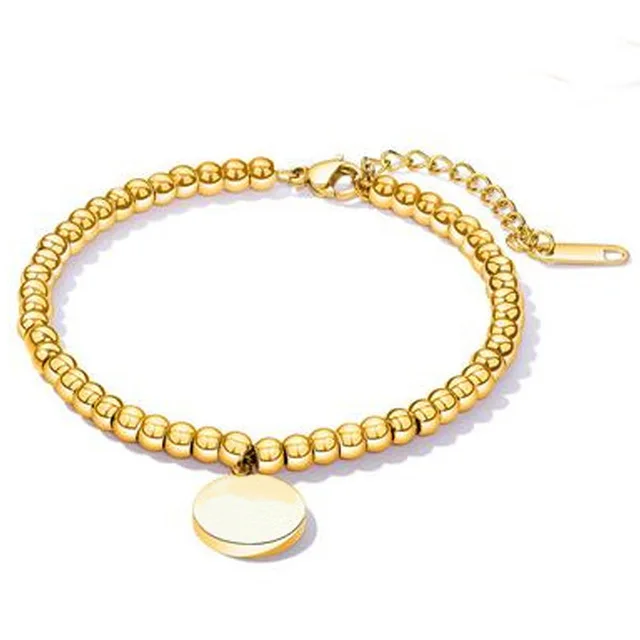 Women's Stainless Steel Charm Beaded Bracelet