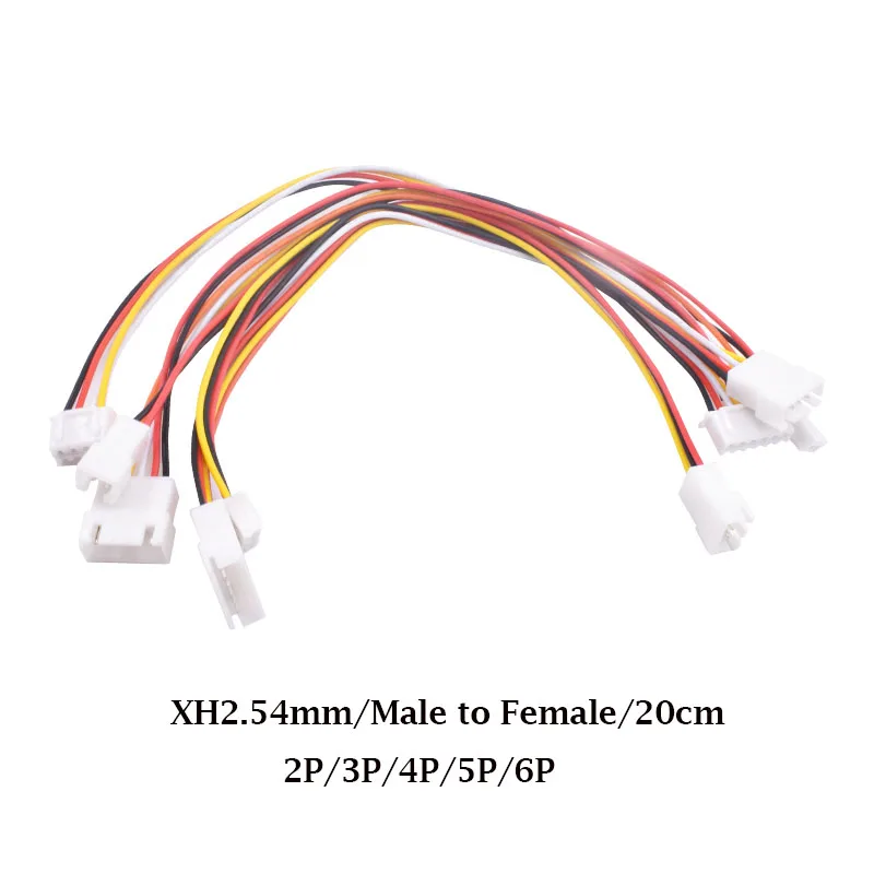 XH2.54mm extension cable 20cm double-ended plug terminal line 2p3p4p5p6p male to female air docking cable