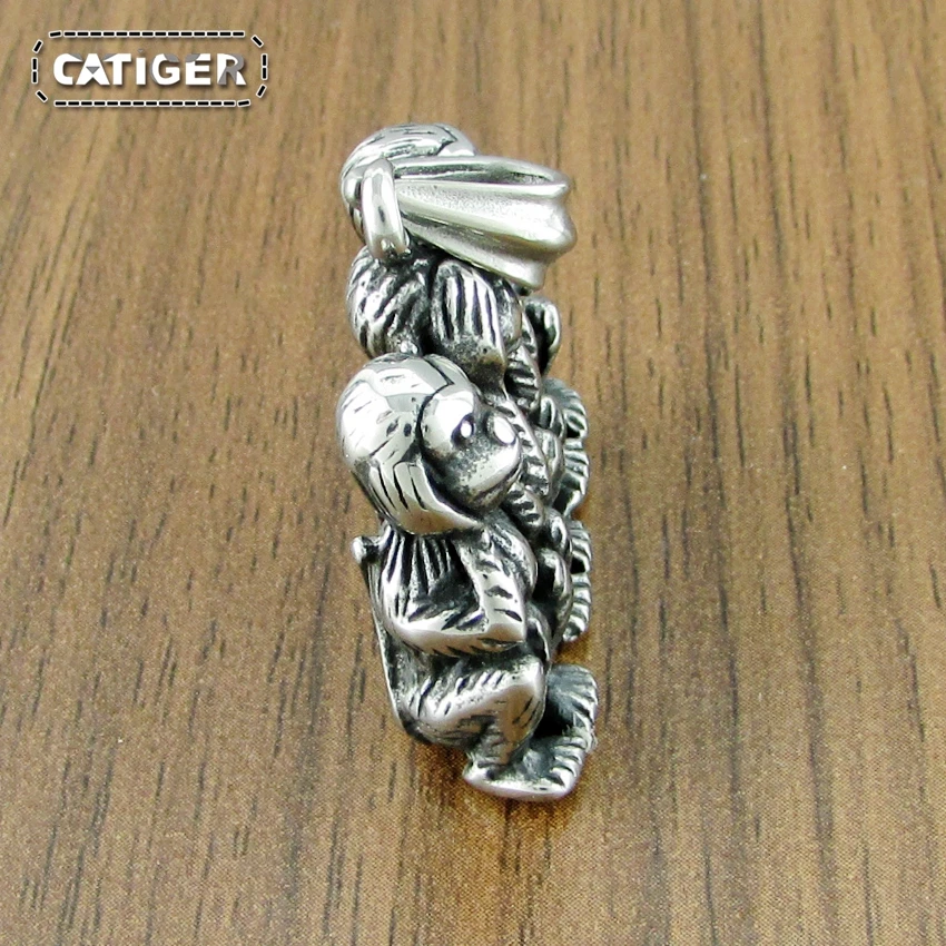 Fashion316L Stainless Steel Three Monkey Necklace Classic animal Simian Pendant Jewelry