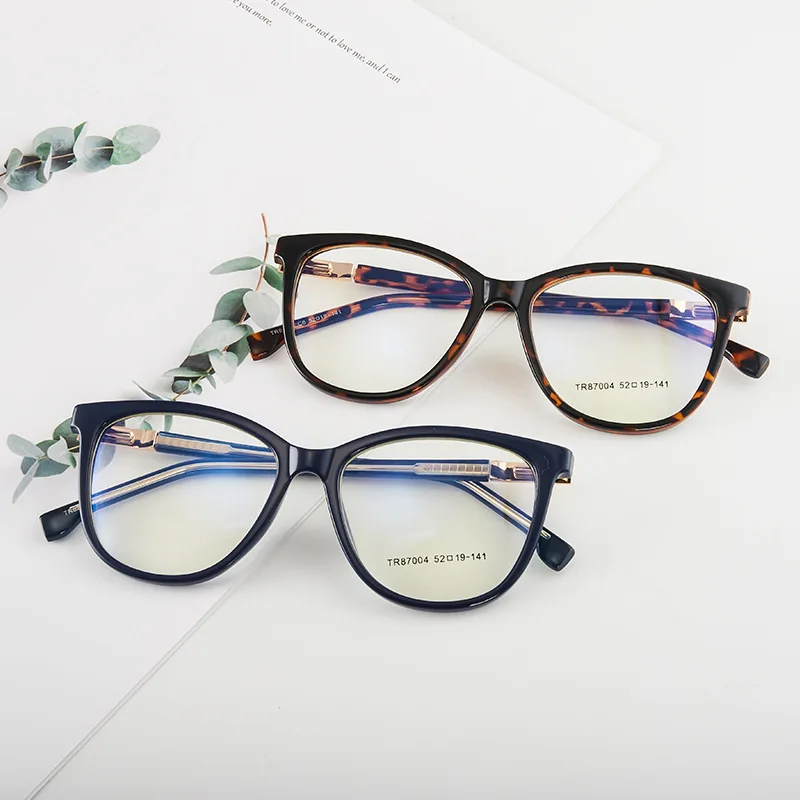 

New Arrival Anti Blue Ray Myopia Eyewear Plastic Frame Glasses Full Rim Women Style with Spring Hinges Hot Selling Cat Eye