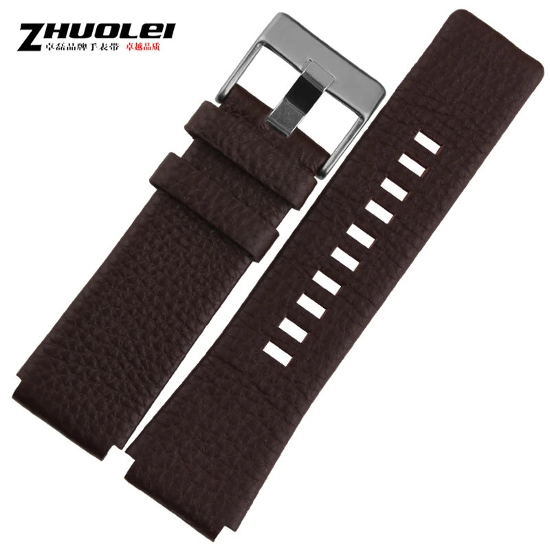 30mm 28mm Black New High quality Watch Band Mens strap For DZ1089 DZ1123 DZ1132 Substitute Convex mouth strap 30*22mm black