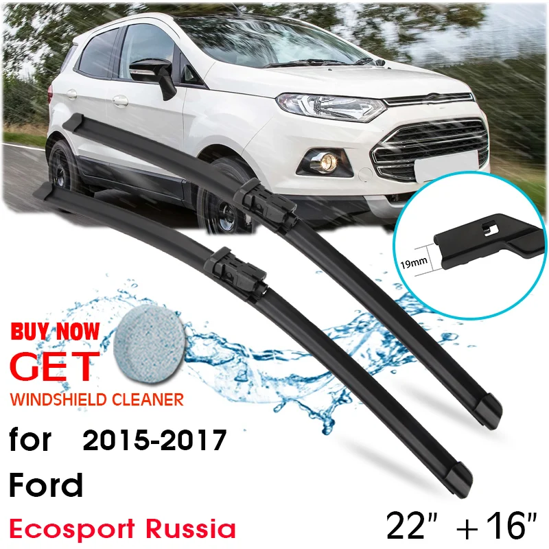 

Car Blade Front Window Windshield Rubber Silicon Refill Wiper For FORD Ecosport Russia 2015-2017 LHD/RHD 22"+16" Car Accessories