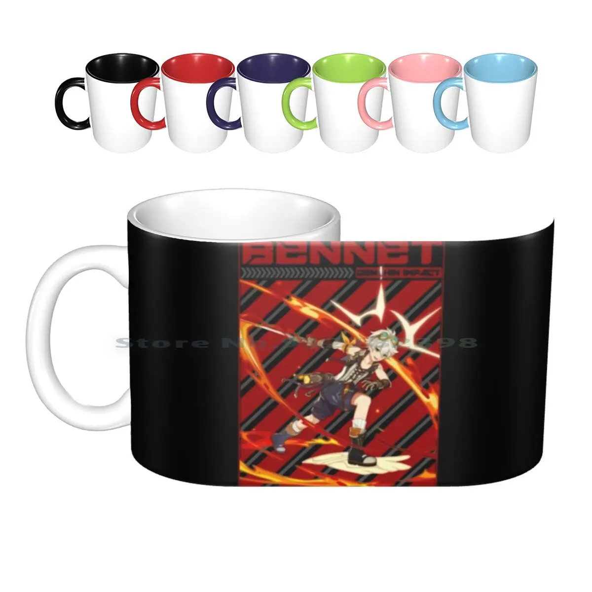 Genshin Impact Bennet Wish Ceramic Mugs Coffee Cups Milk Tea Mug Genshin Impact Genshin Impact Zhong Bennet Zhongli Tao Hu Tao