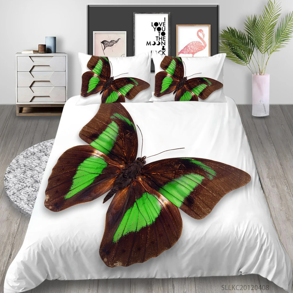 

3D Bedding Set Butterfly Bedroom Cover Set King Queen Size 2/3 Pcs Highend Bedclothes Creative Bed Gift